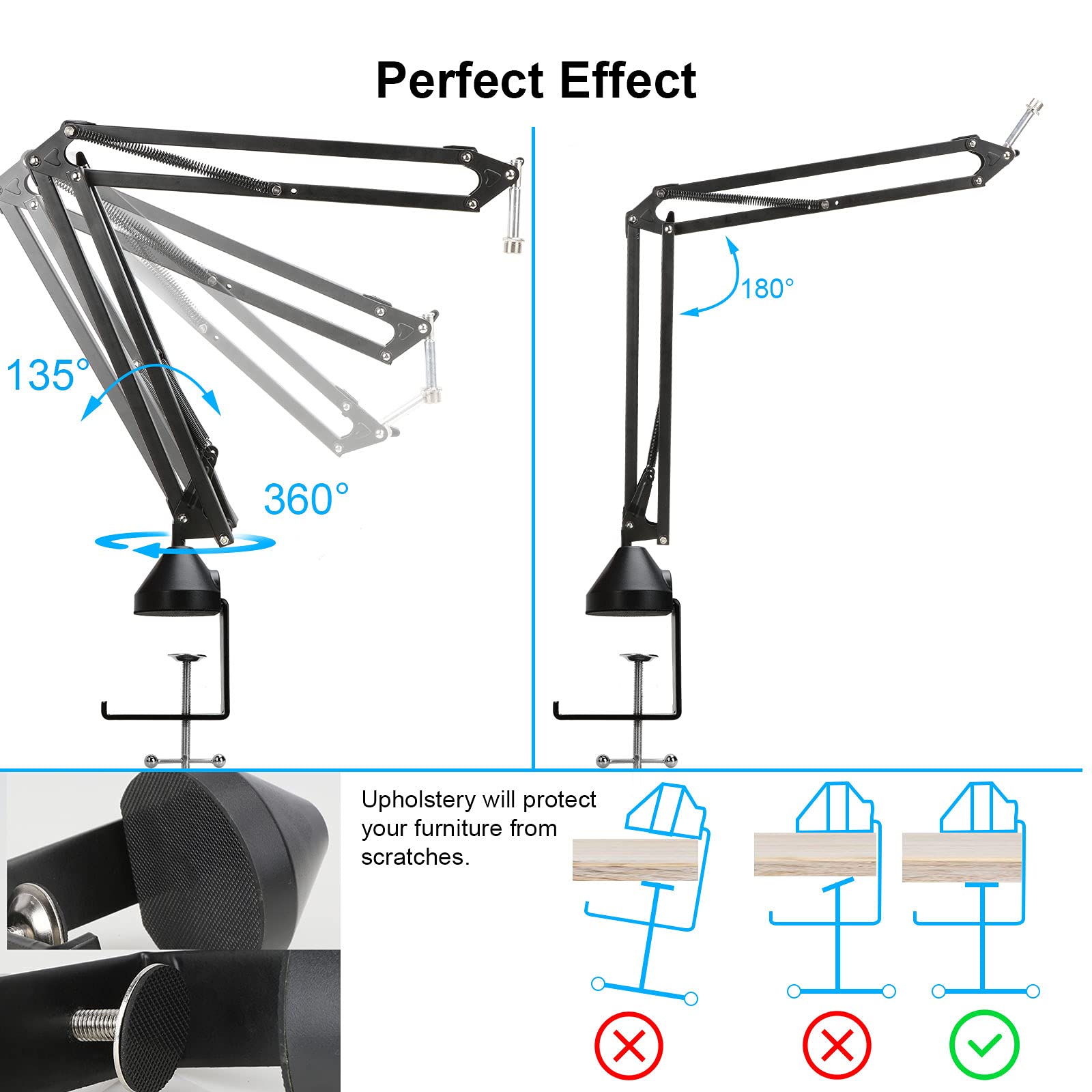 YOUSHARES Rode Podmic Stand with Microphone Windscreen and Dual Layered Mic Pop Filter for Rode PodMic Podcasting Microphone by YOUSHARES - View 6 of 8