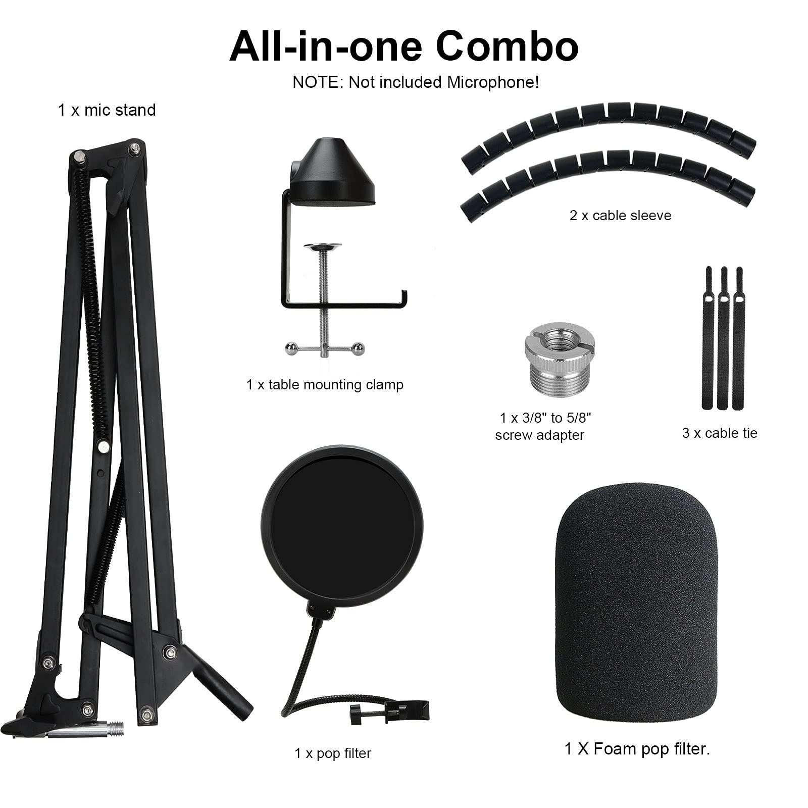 YOUSHARES Rode Podmic Stand with Microphone Windscreen and Dual Layered Mic Pop Filter for Rode PodMic Podcasting Microphone by YOUSHARES - View 7 of 8