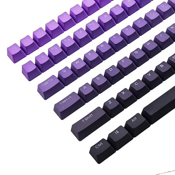 YMDK YMDK Double Shot 108 Dyed PBT Shine Through OEM Profile Purple Gradient Keycap for MX Switches Mechanical Keyboard Only Keycap - View 2 of 4