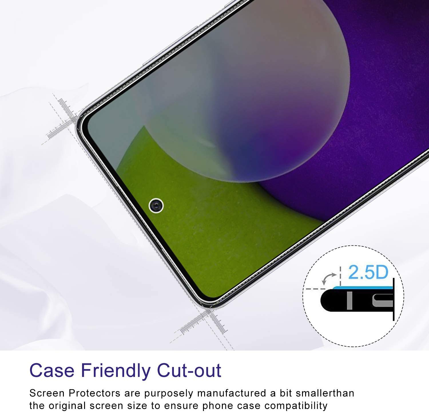 Moonshield Moonshield [2+2 Pack] MOOISVS for Galaxy A52 4G A52 5G A52S 5G Privacy Screen Protector and Camera Lens Proetctor,HD Clear Anti-Spy Scratch - View 5 of 7