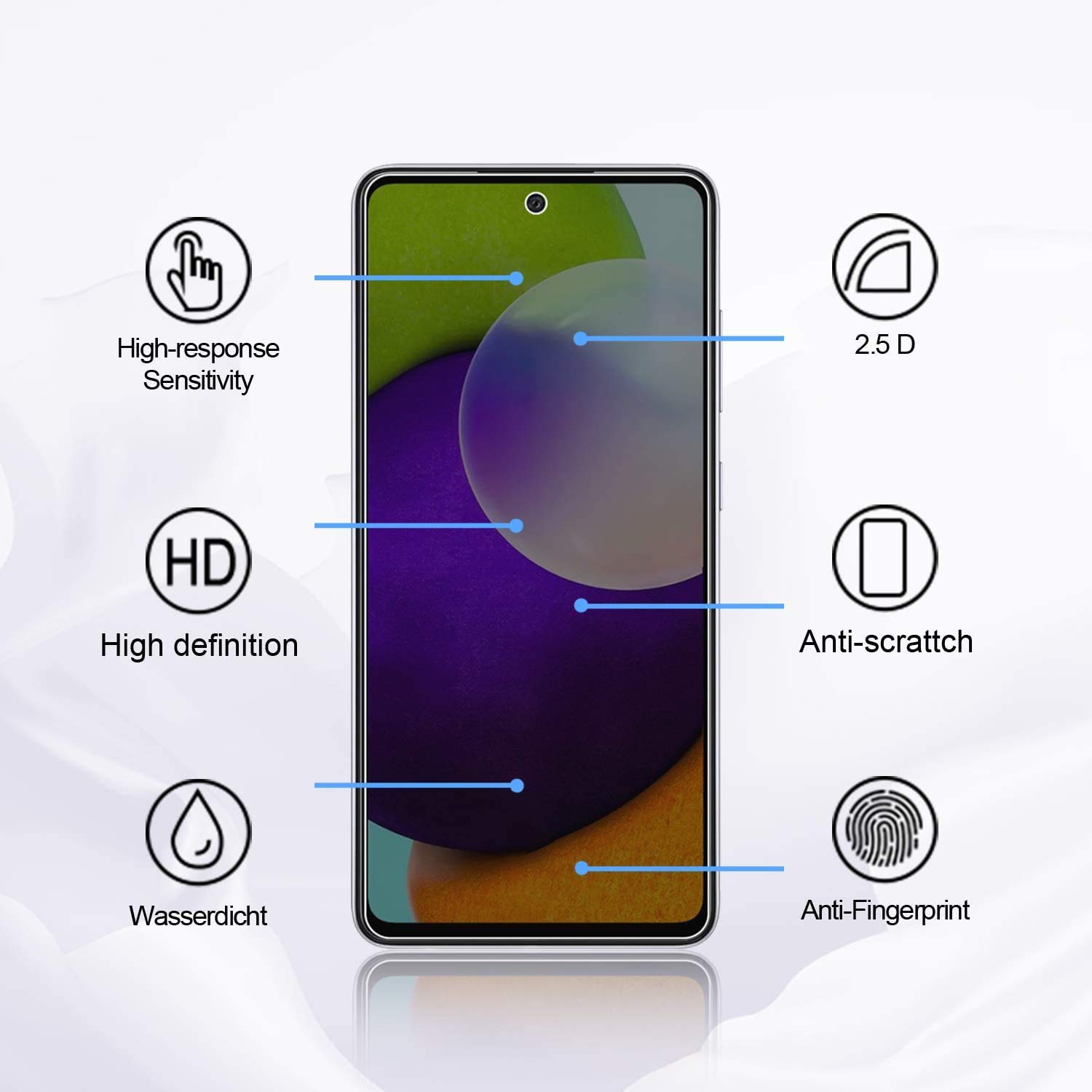 Moonshield Moonshield [2+2 Pack] MOOISVS for Galaxy A52 4G A52 5G A52S 5G Privacy Screen Protector and Camera Lens Proetctor,HD Clear Anti-Spy Scratch - View 6 of 7