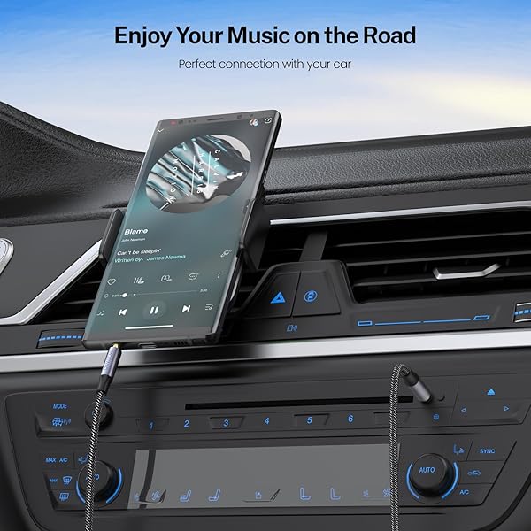 MOSWAG MOSWAG 10FT 3.5mm Audio Aux Cable Male to Male Nylon Braided Cord for Phones Headphones Speakers Tablets PCs Music Players Black - View 3 of 6