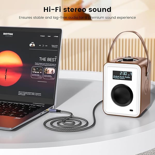 MOSWAG MOSWAG 3.28FT 1Meter 3.5mm Male to Male Audio Cable 4 Pole Stereo Aux Cord for Headphones PS4 Smartphone Tablets PC Laptop - View 4 of 7