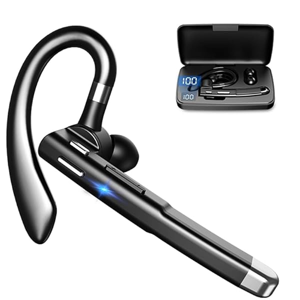 Agkey 30Hrs Wireless Headset with Noise Cancelling Mic - Perfect for Business, Sports & Driving | Bluetooth 5.0 Earpiece for Android & iOS