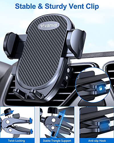 vanva Vanva Military Grade Protection Universal Air Vent Car Mount for Big Phones and Thick Cases Compatible with All Apple iPhones - View 3 of 7