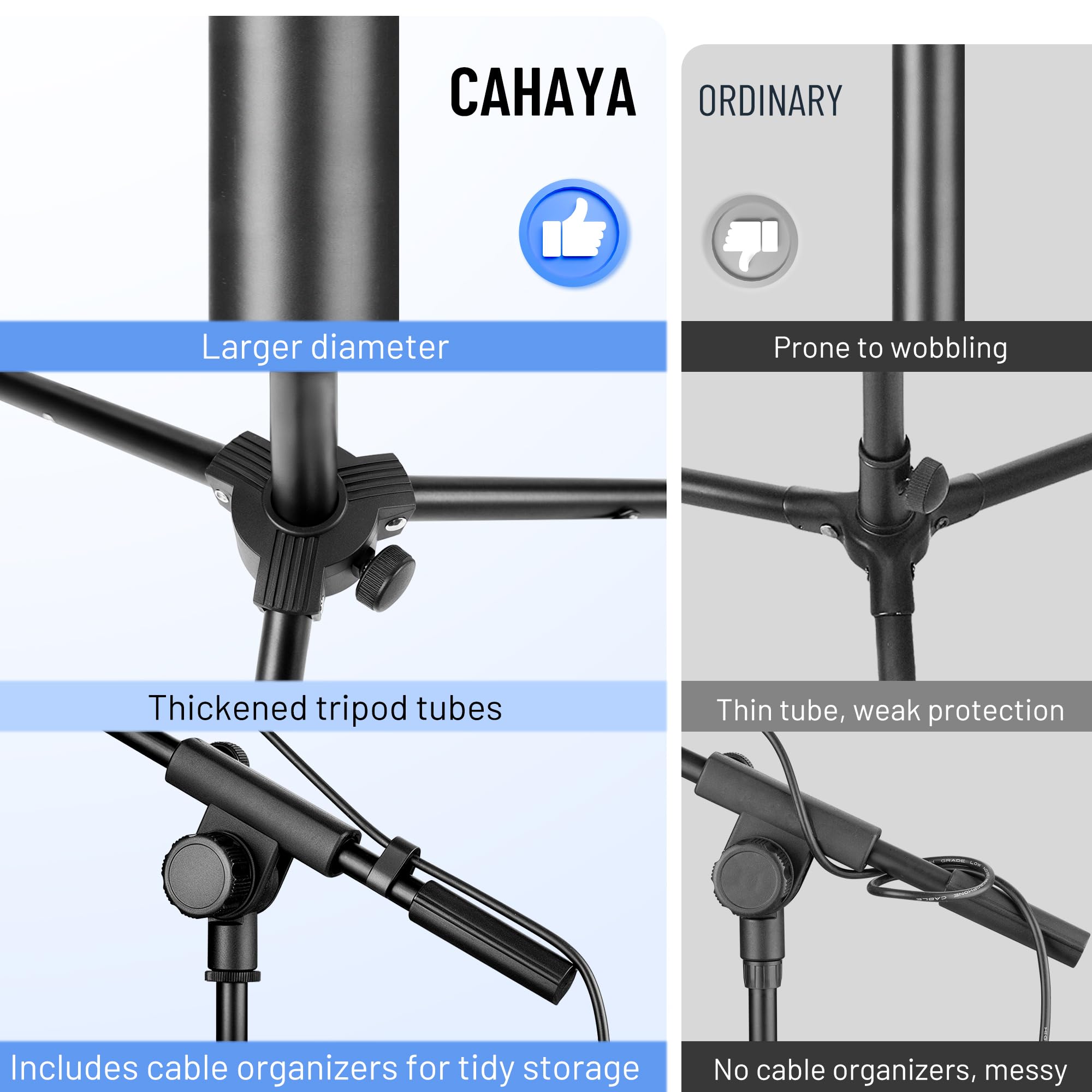 CAHAYA CAHAYA Tripod Microphone Stand Boom Arm with Carrying Bag and 2 Mic Clips for Singing Performance and Wedding Stage CY0239 - View 2 of 9