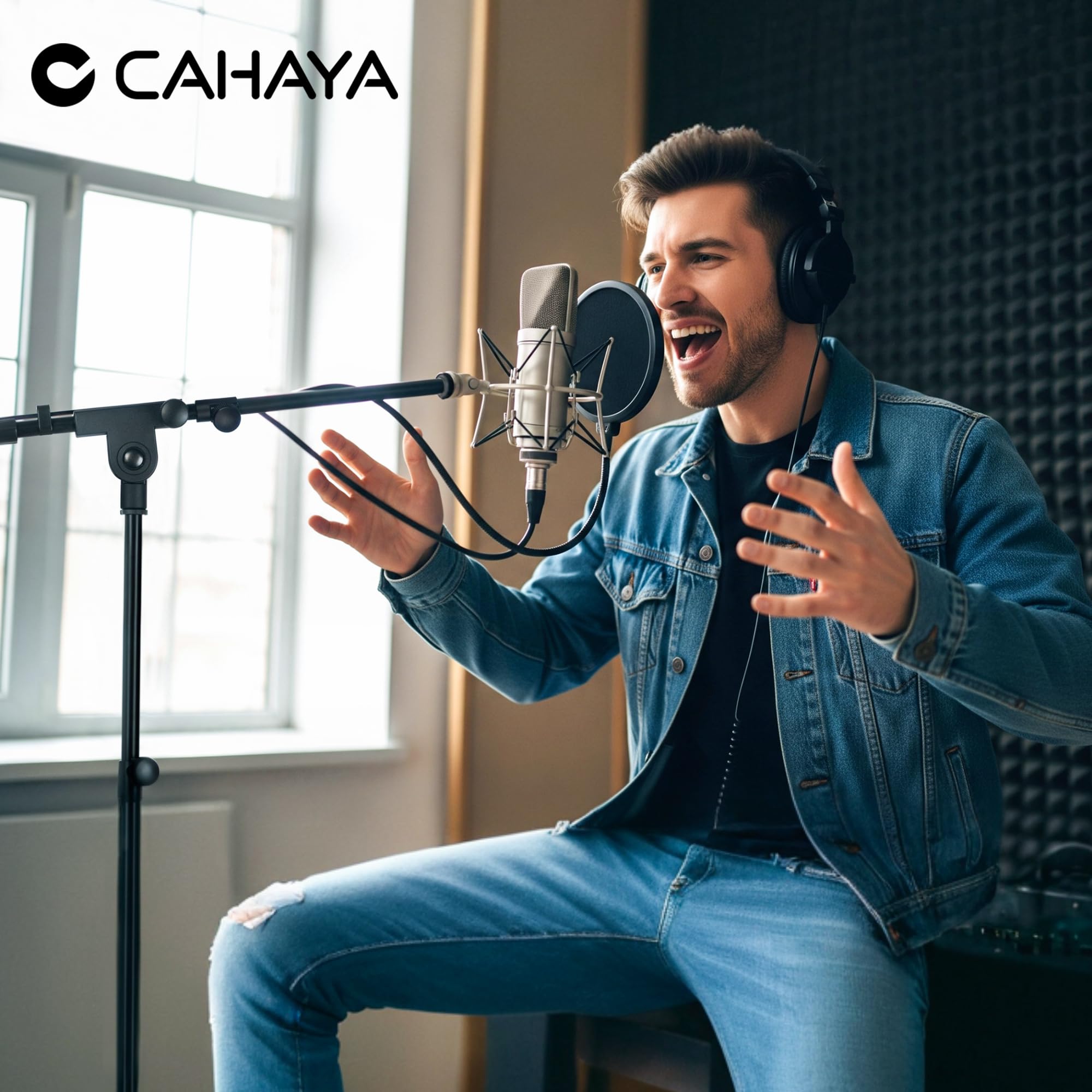 CAHAYA CAHAYA Tripod Microphone Stand Boom Arm with Carrying Bag and 2 Mic Clips for Singing Performance and Wedding Stage CY0239 - View 9 of 9