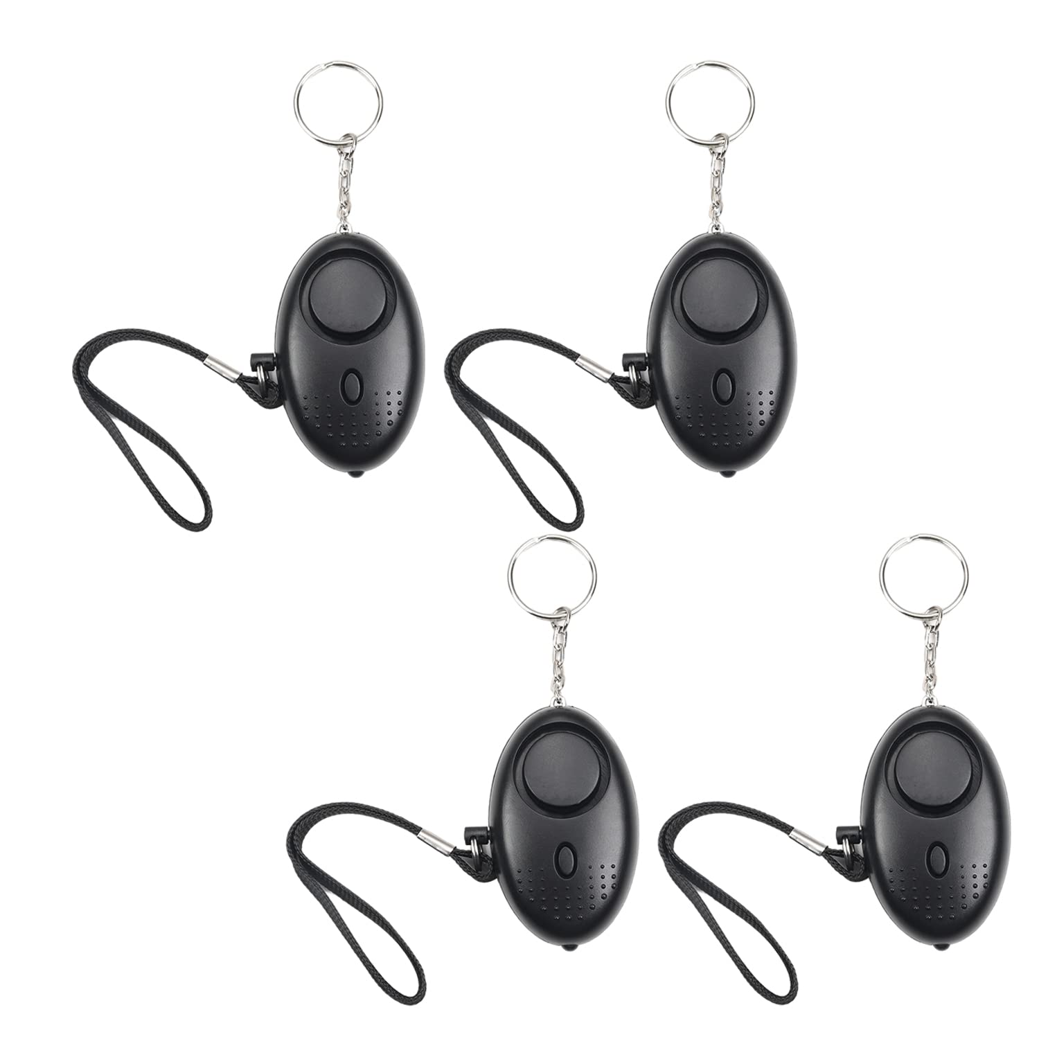 Aicosineg Aicosineg 4Pcs 120DB Personal Security Alarm Keychain with LED Lights for Women, Men, Children and Elderly - Black - View 4 of 9