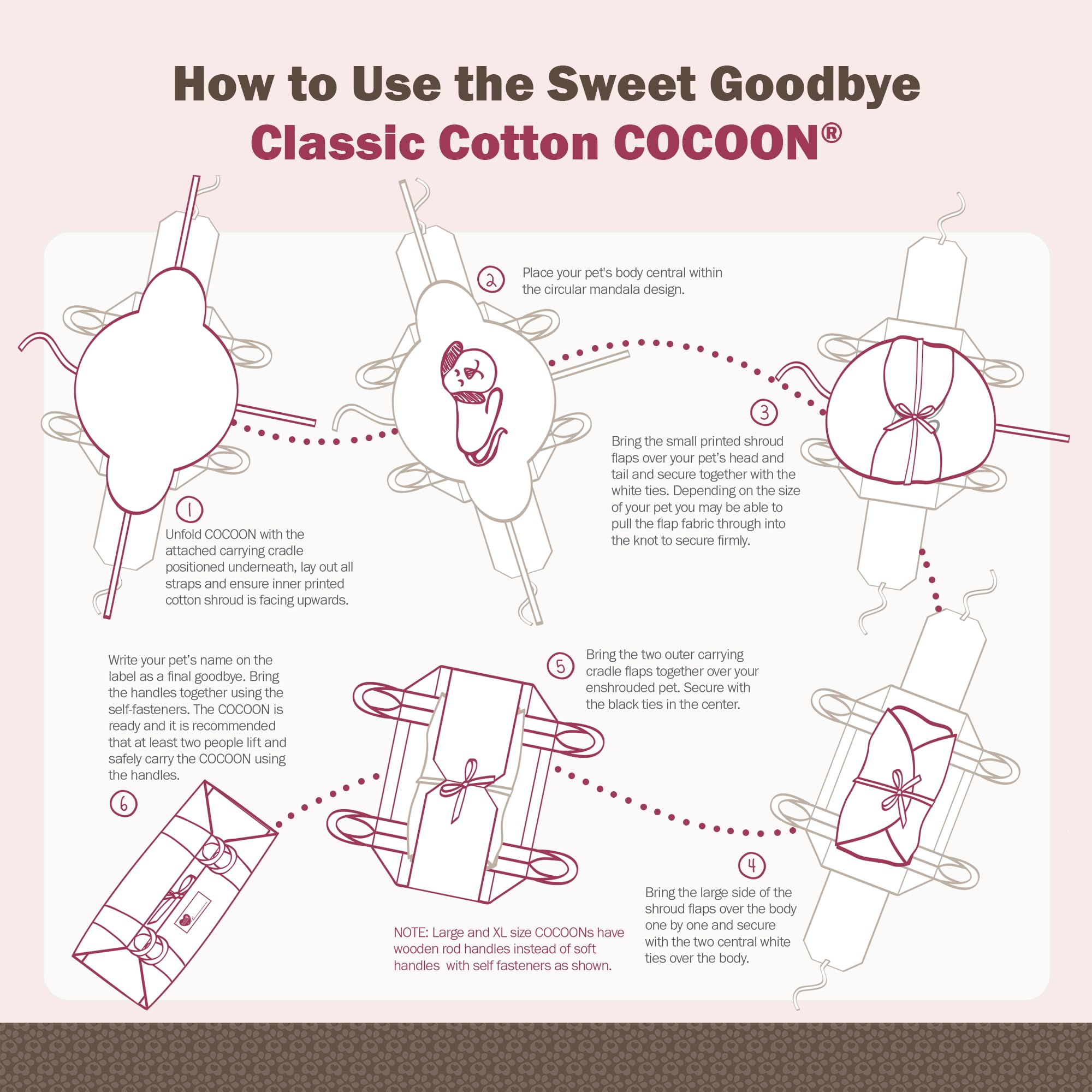 Sweet Goodbye Cocoon Eco-Friendly Pet Burial and Cremation Ceremony Kit for All Pets Choose Size and Color Small Black Magenta - View 4 of 9