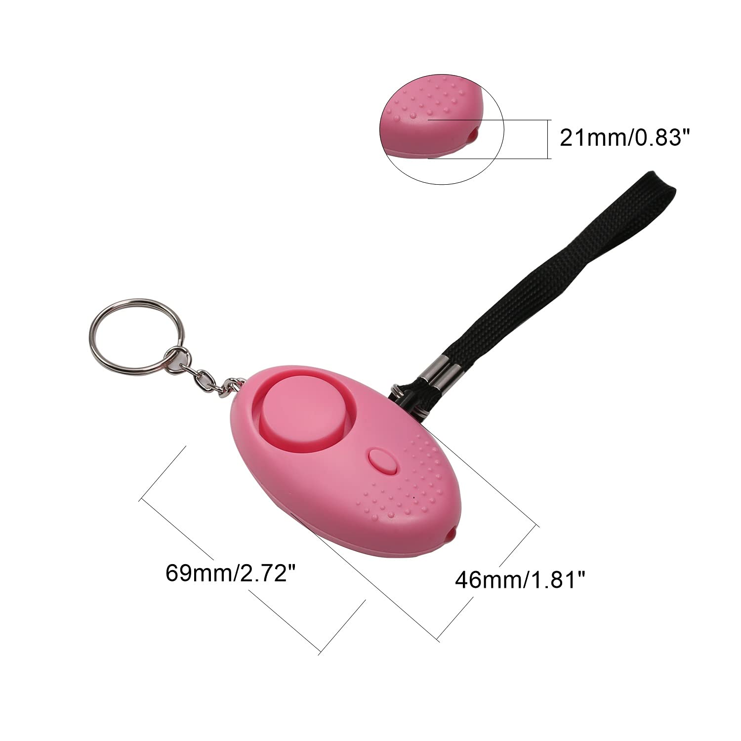 Aicosineg Aicosineg 2Pcs 130DB Personal Security Alarm Keychain with LED Lights for Women Men Children Elderly Red Emergency Safety Device - View 3 of 6