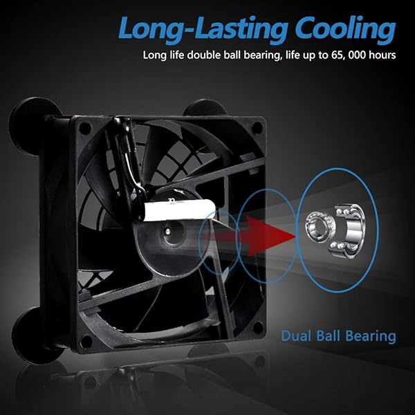 SCCCF SCCCF Dual 80mm USB Speed Control Fan Portable Cooling Fan for TV Receiver Router DVR PlayStation Xbox Computer Cabinet Cooler - View 5 of 7
