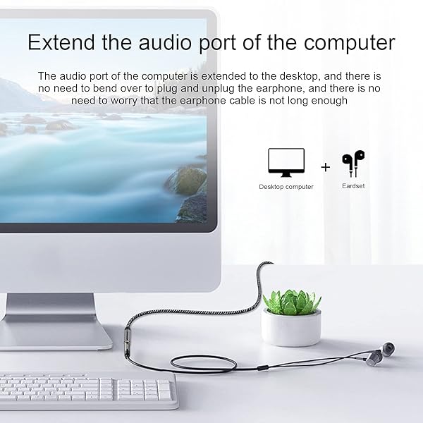 MOSWAG MOSWAG 3.28FT 1Meter 3.5mm Audio Extension Cable Male to Female Nylon Braided Compatible with Stereos Smartphones Headphones and More - View 3 of 7