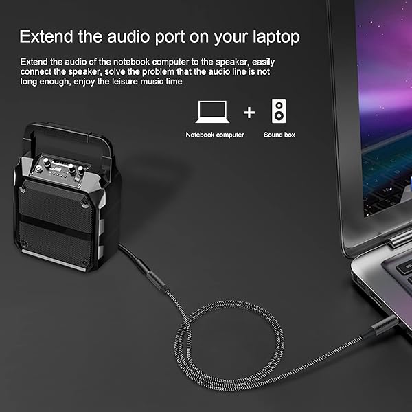 MOSWAG MOSWAG 3.28FT 1Meter 3.5mm Audio Extension Cable Male to Female Nylon Braided Compatible with Stereos Smartphones Headphones and More - View 5 of 7