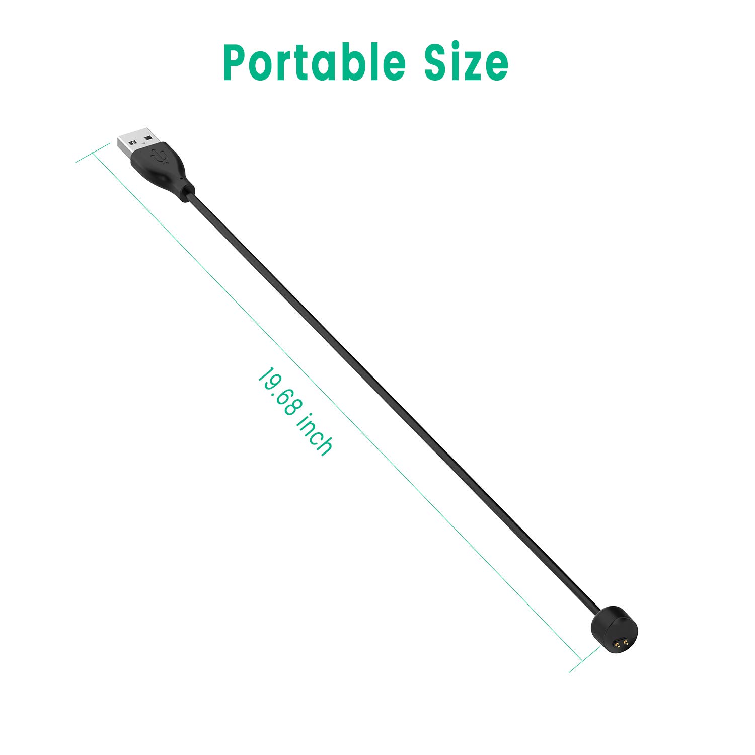 Smays Mi 5 Band Charger Cable, Smart Watch Cord Compatible for Xiaomi Mi Band 6 Amazfit Band 5, Magnetic Charging Dock 2-Pack - View 4 of 5