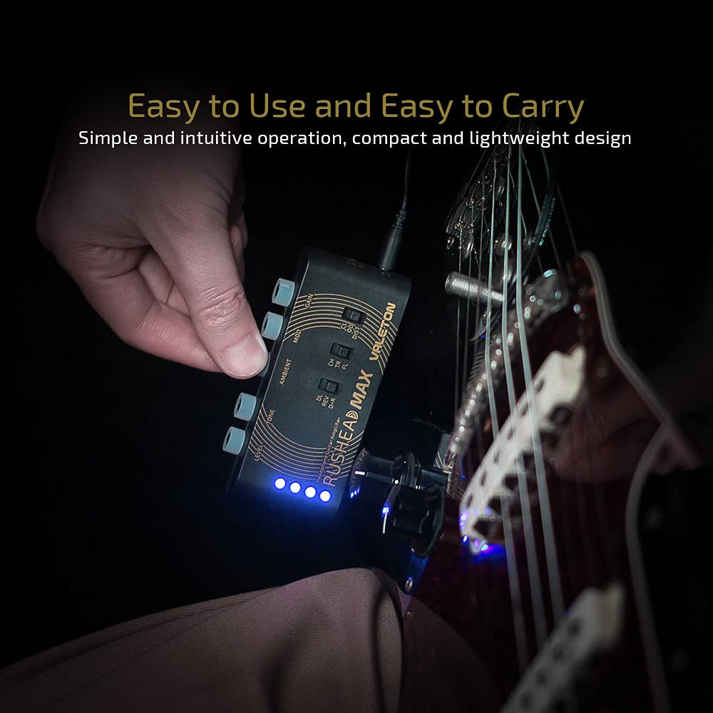 Valeton VALETON Guitar Headphone Amplifier Multi Effects Pocket Rechargeable Mini Practice Amplifier Rushead Max (Include 2 Additional Guitar Picks) - View 6 of 7