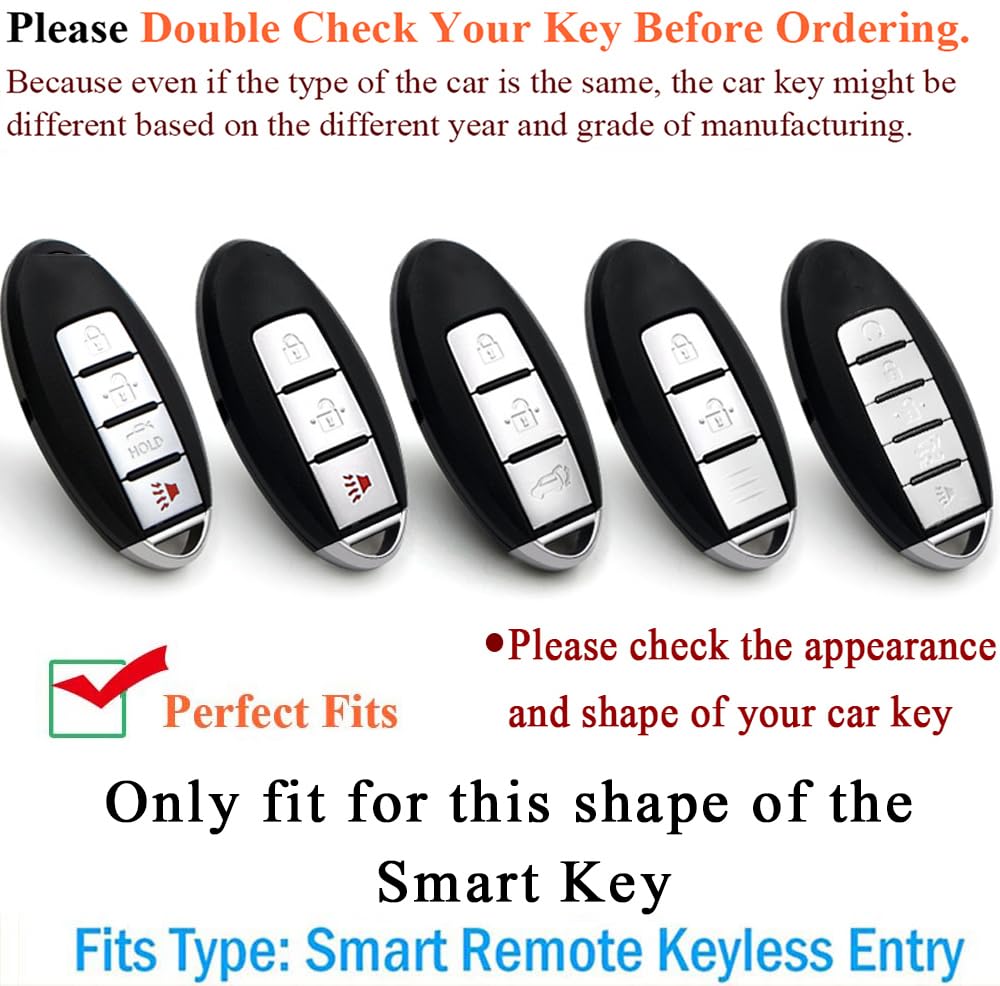 SANRILY SANRILY 1Pcs 2 3 4 5 Buttons Metal Key Fob Cover Case for Nissan Altima Murano Rogue Keyless Remote Keychain Holder Key Protector for Infiniti QX60 - View 2 of 9