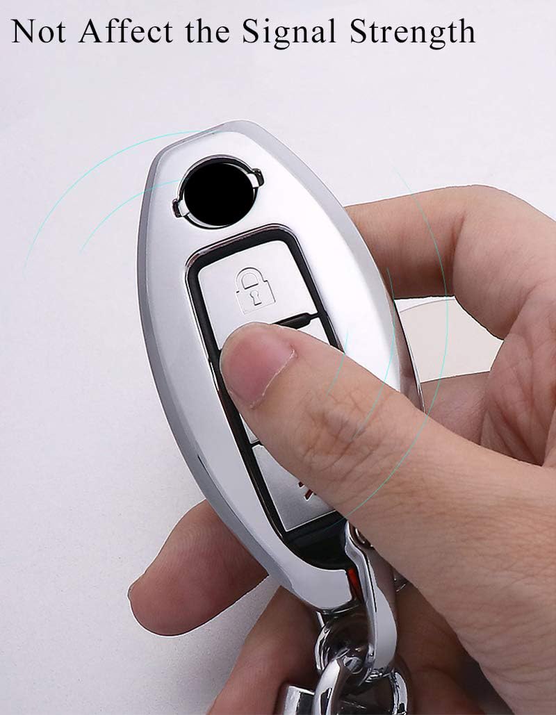 SANRILY SANRILY 1Pcs 2 3 4 5 Buttons Metal Key Fob Cover Case for Nissan Altima Murano Rogue Keyless Remote Keychain Holder Key Protector for Infiniti QX60 - View 5 of 9