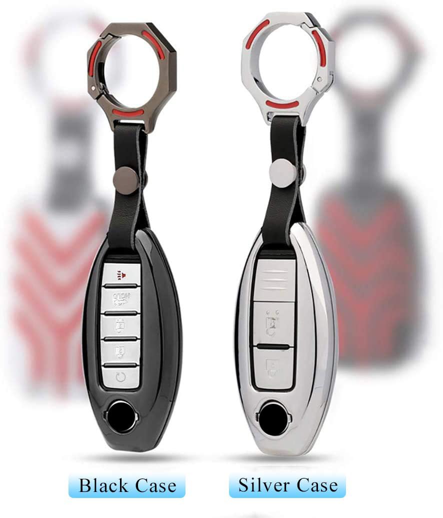 SANRILY SANRILY 1Pcs 2 3 4 5 Buttons Metal Key Fob Cover Case for Nissan Altima Murano Rogue Keyless Remote Keychain Holder Key Protector for Infiniti QX60 - View 6 of 9