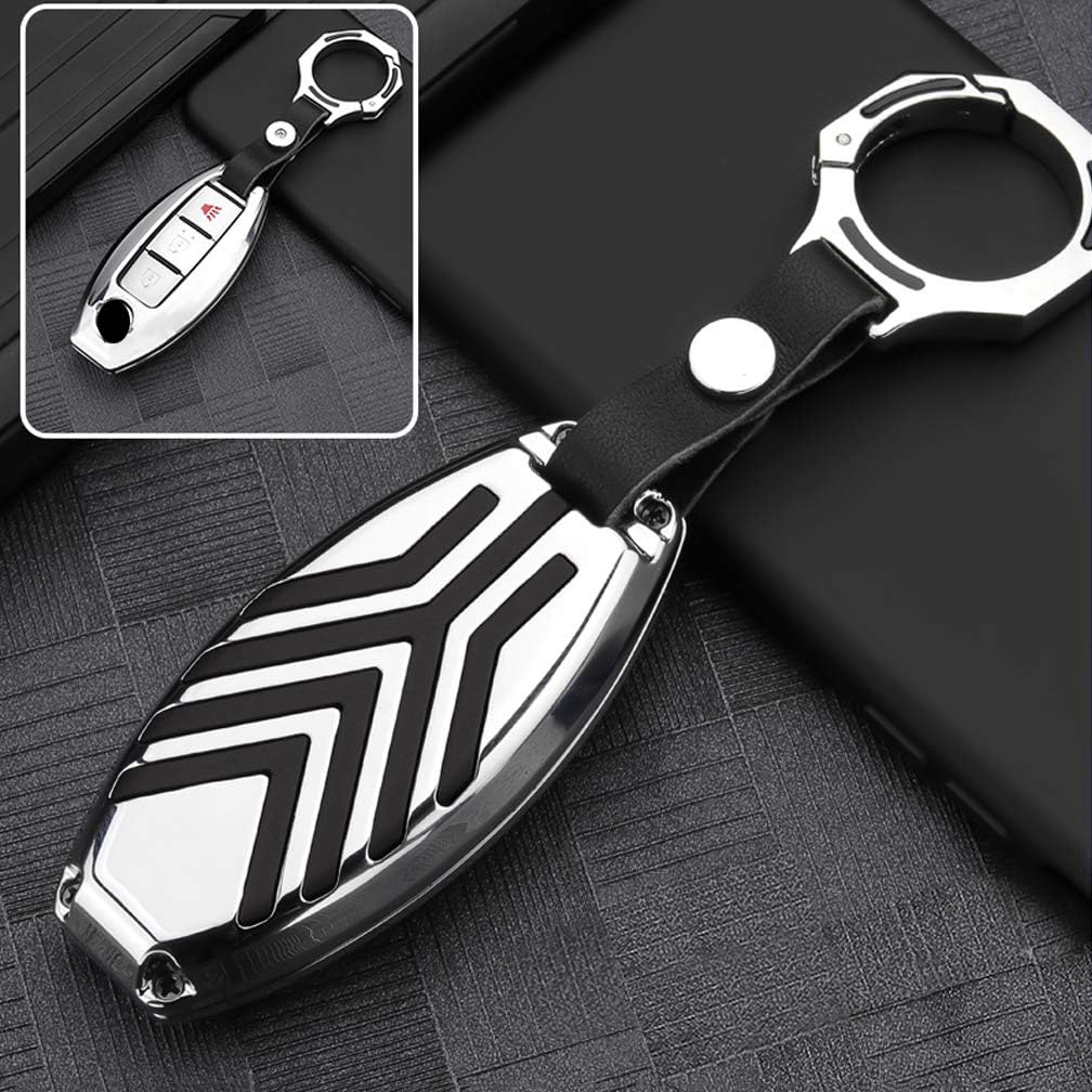 SANRILY SANRILY 1Pcs 2 3 4 5 Buttons Metal Key Fob Cover Case for Nissan Altima Murano Rogue Keyless Remote Keychain Holder Key Protector for Infiniti QX60 - View 8 of 9
