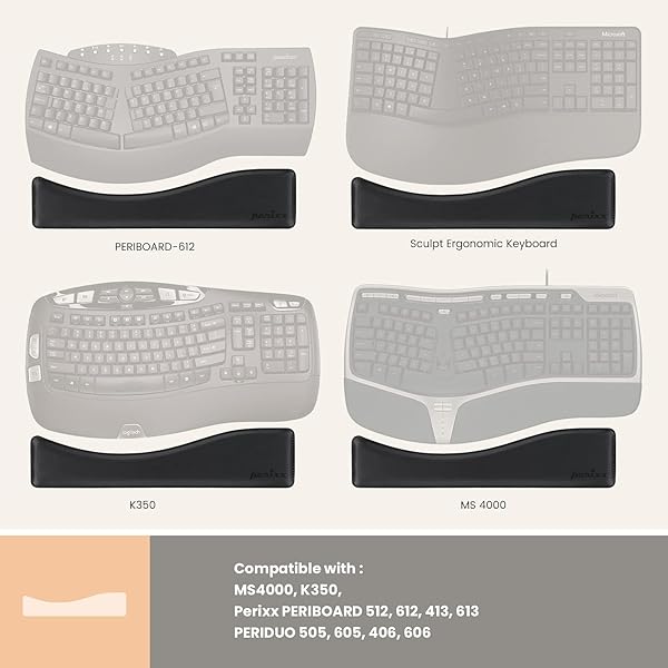 Perixx Perixx PERIPRO-512 Ergonomic Keyboard Wrist Rest Gel Cushion Support for Ergo Keyboards Black 17.32x3.94x1.30 inches - View 2 of 7