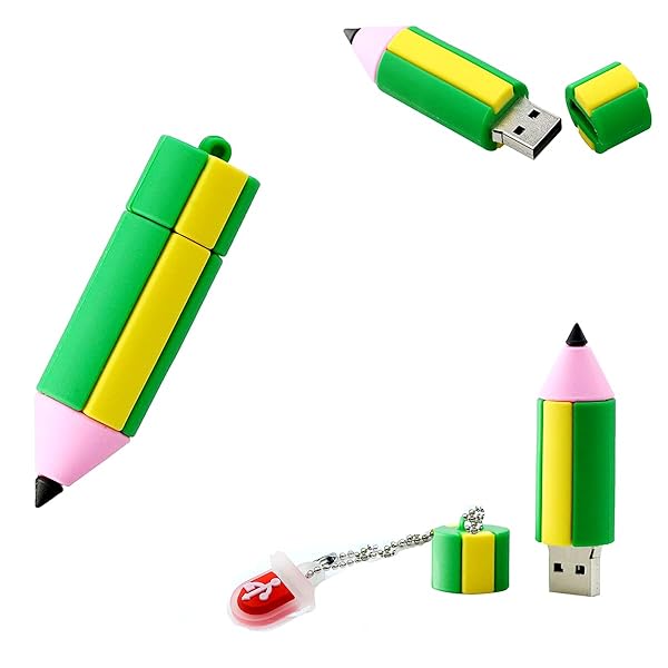 Mall of Style 16GB USB Flash Drive for Students Fun Green and Yellow Thumb Drive Back to School Cool Pen Drive for Young Adults