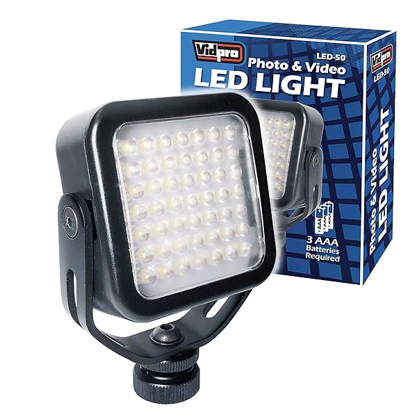 VidPro Vidpro LED-50 Photo and Video Light with Dimmer and Magnetic Mount for DSLRs Mirrorless Cameras Phones Conferencing and Vlogging