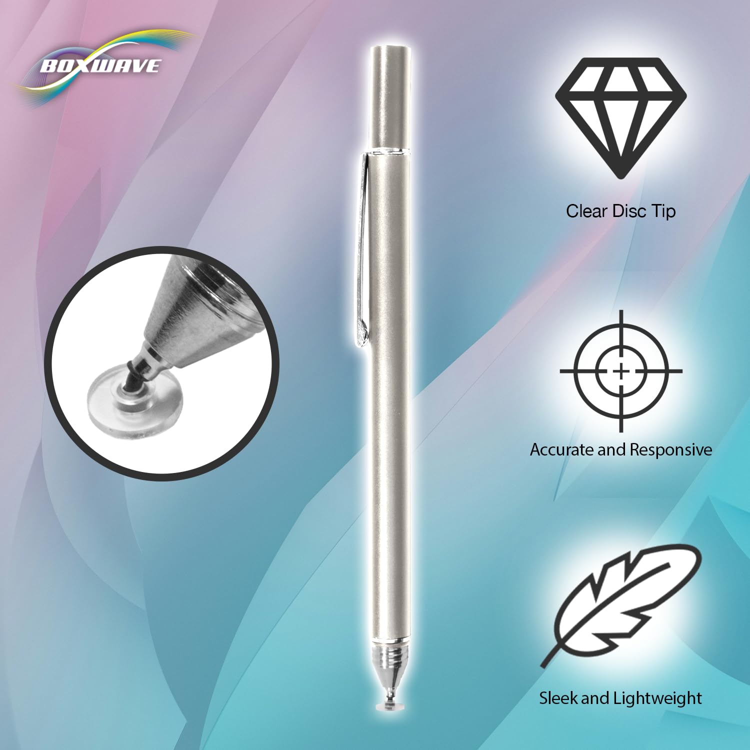 BoxWave BoxWave Stylus Pen Compatible with ASUS Chromebook Flip C433 - FineTouch Capacitive Stylus, Super Precise Stylus Pen - Metallic Silver - View 4 of 9