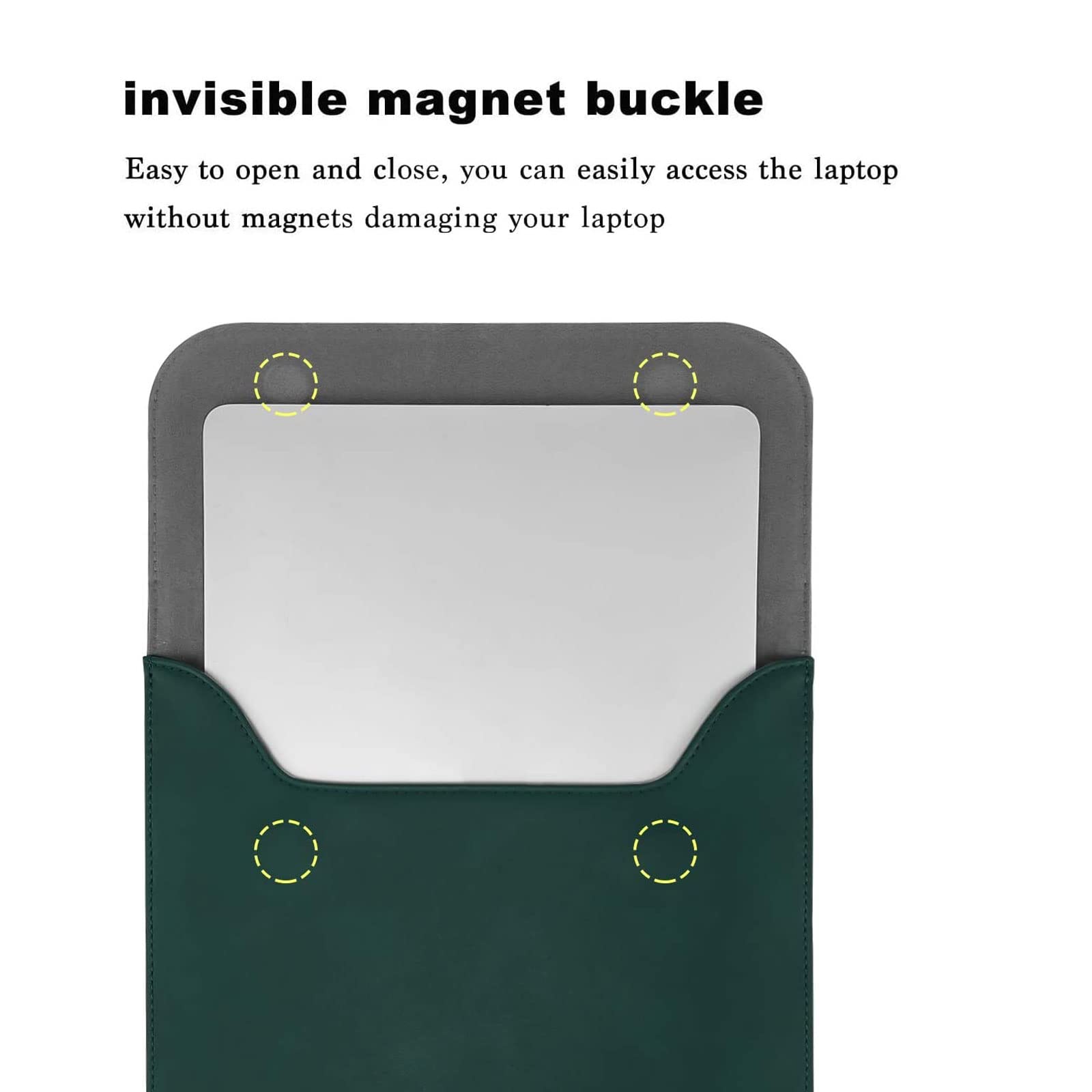 MOSISO 13 Inch Laptop Case Sleeve for MacBook Air Pro M2 M1 Faux Suede Leather Peacock Green with Small Bag - View 2 of 7