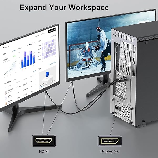 UVOOI UVOOI DisplayPort to HDMI Cable 3 Pack 6 Feet 1080P Audio Video Cord for Computer Monitor Projector TV - View 5 of 9