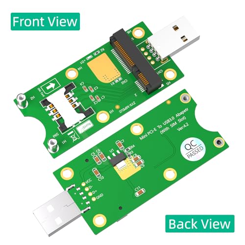 BQZYX+ Mini PCI-E to USB Adapter with SIM Card Slot for WWAN LTE Module Fast Data Transfer - View 4 of 8
