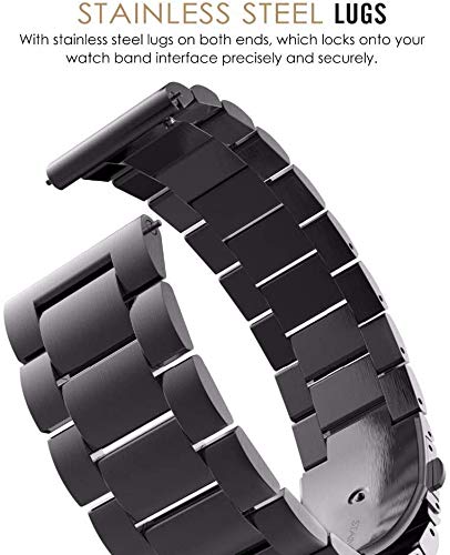 FitTurn FitTurn Stainless Steel Replacement Bands for Letscom Letsfit Lintelek Yamay SmartWatch ID205L ID205U ID215G ID205 ID216 ID205S SW021 Black - View 2 of 9