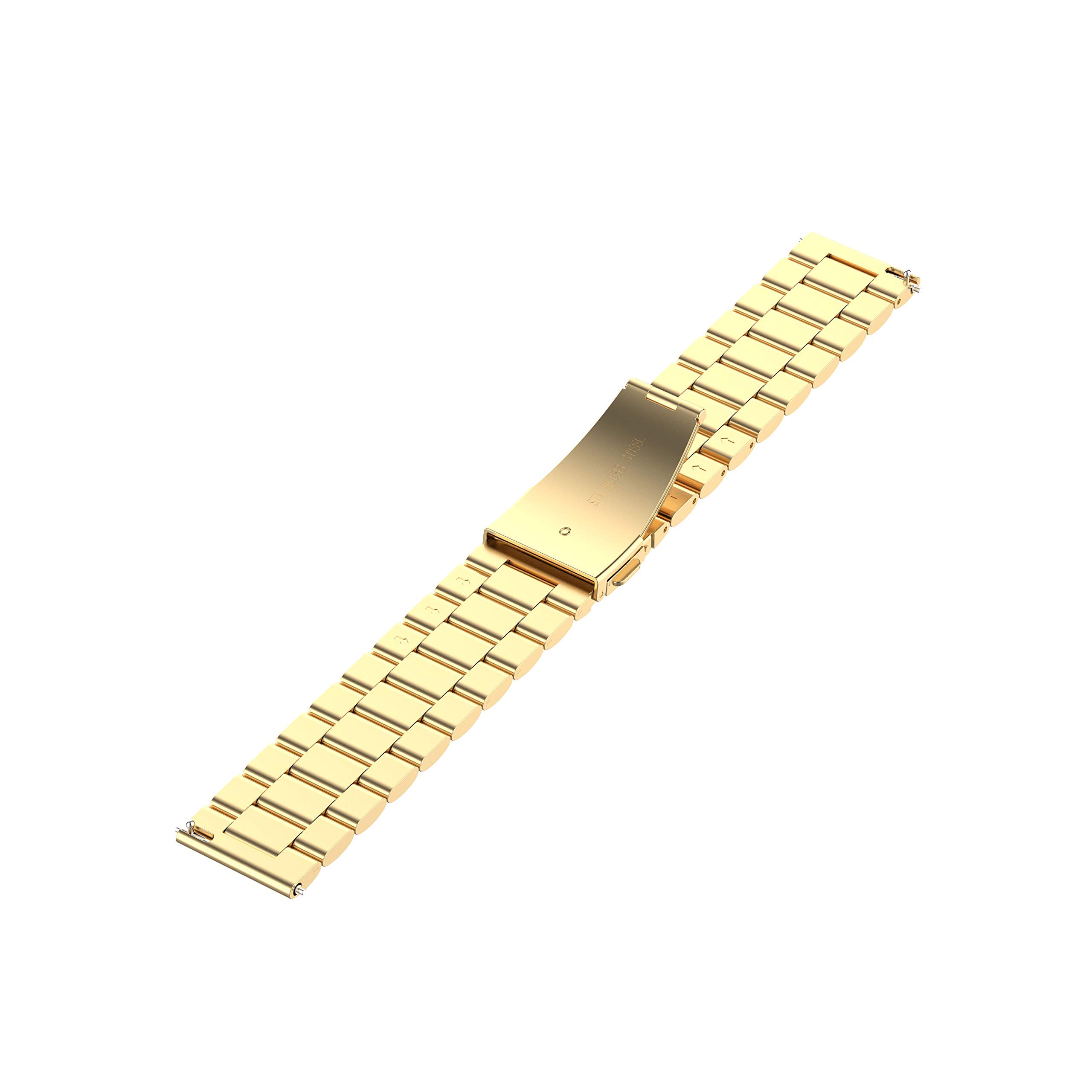 FitTurn FitTurn Classic Stainless Steel Metal Watch Band for Letscom Letsfit Lintelek Yamay SmartWatch ID205L ID205U ID215G ID205 ID216 ID205S SW021 Gold - View 7 of 7