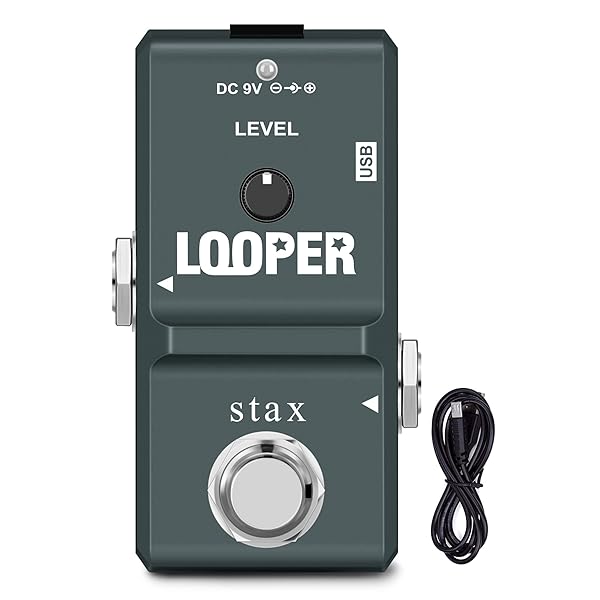 Stax Stax Looper Guitar Pedals: Unlimited Overdubs, 10 Min Looping, True Bypass & USB Port - Compact 3 Modes!
