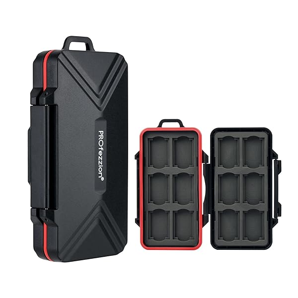 PROfezzion PROfezzion 24 Slots SD Card Holder: Water-Resistant & Shockproof Case for 12 SD/SDHC/SDXC & CFexpress Type-A Cards - View 2 of 11