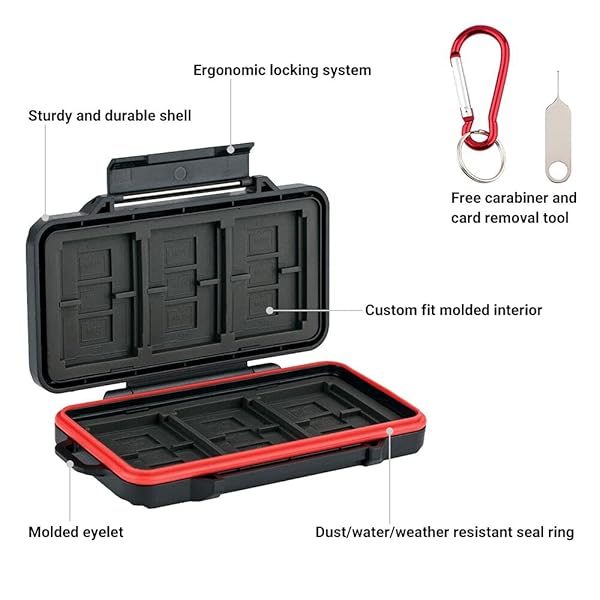 PROfezzion PROfezzion 36 Slots Memory Card Case: Water-Resistant SD/TF/CF Holder with Anti-Shock Design - Perfect for Organizing Your Cards - View 4 of 10