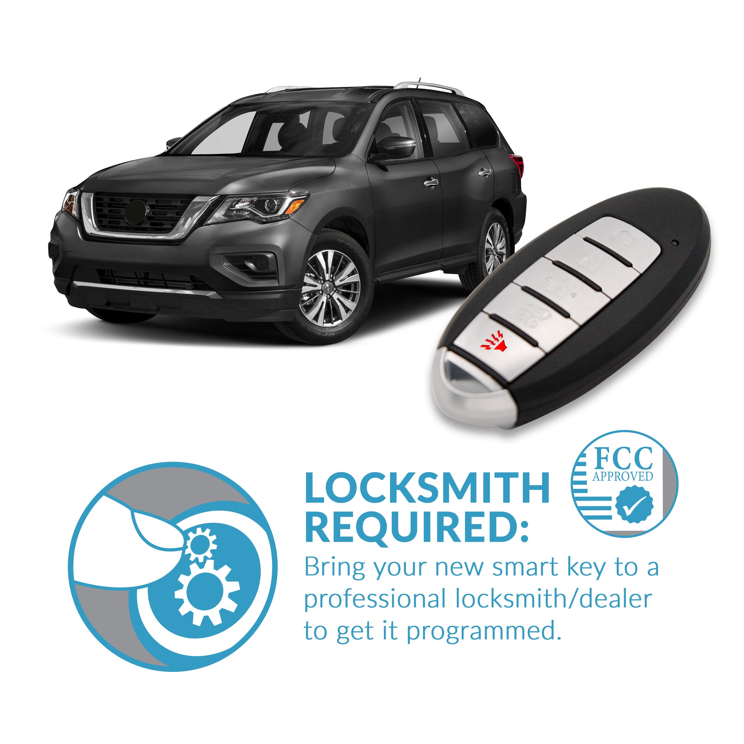 Keyless2Go Keyless2Go Replacement for 5 Button Proximity Smart Key for Nissan KR5TXN7 285E3-9UF7A - View 5 of 6