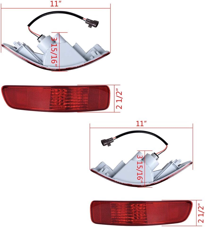 MACHSWON MACHSWON Rear Tail Fog Light Lamp Reflector Left Right Rear Bumper Tail Fog Light Reflector Left Right Compatible with Mitsubishi Outlander MK2 - View 5 of 8