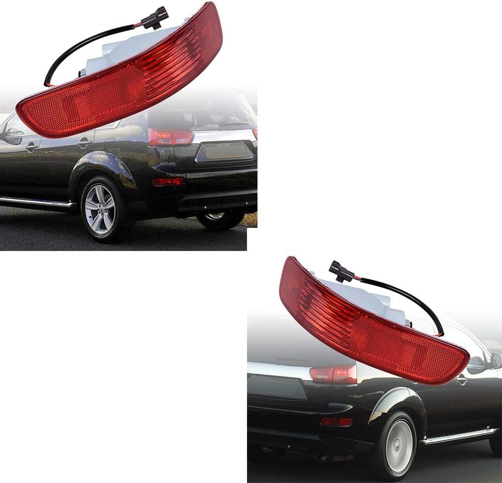 MACHSWON MACHSWON Rear Tail Fog Light Lamp Reflector Left Right Rear Bumper Tail Fog Light Reflector Left Right Compatible with Mitsubishi Outlander MK2 - View 7 of 8