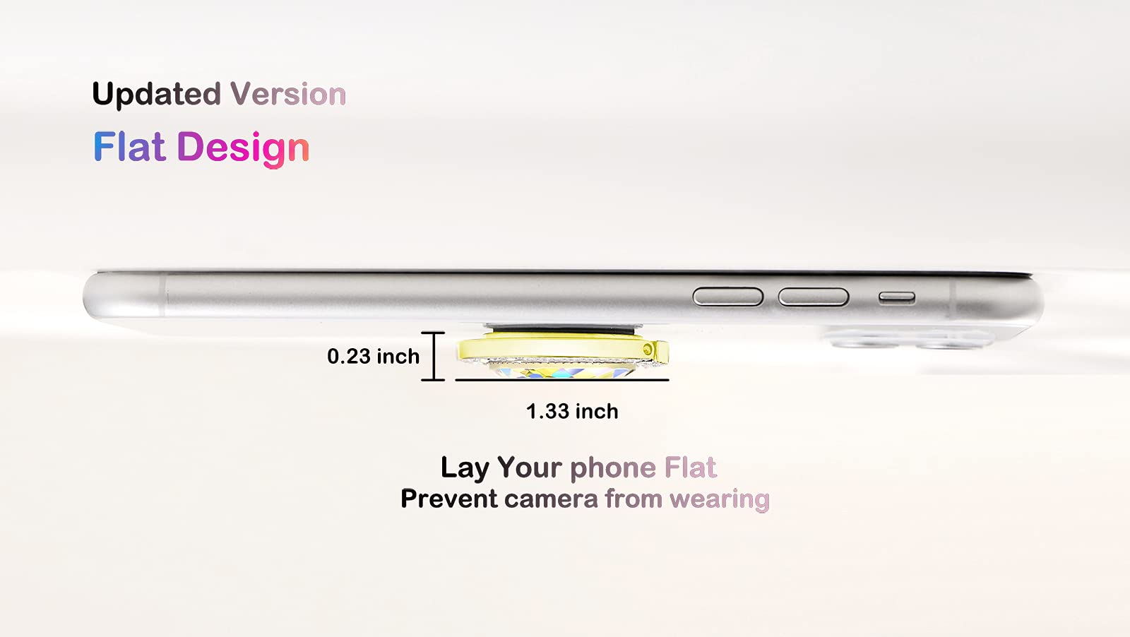 lenoup lenoup Glitter Bling Bling Phone Ring Holder,Sparkle Phone Ring Grip Artificial Stand with Flat Diamond,Flat Rhinestone Cell Finger Ring for - View 6 of 7