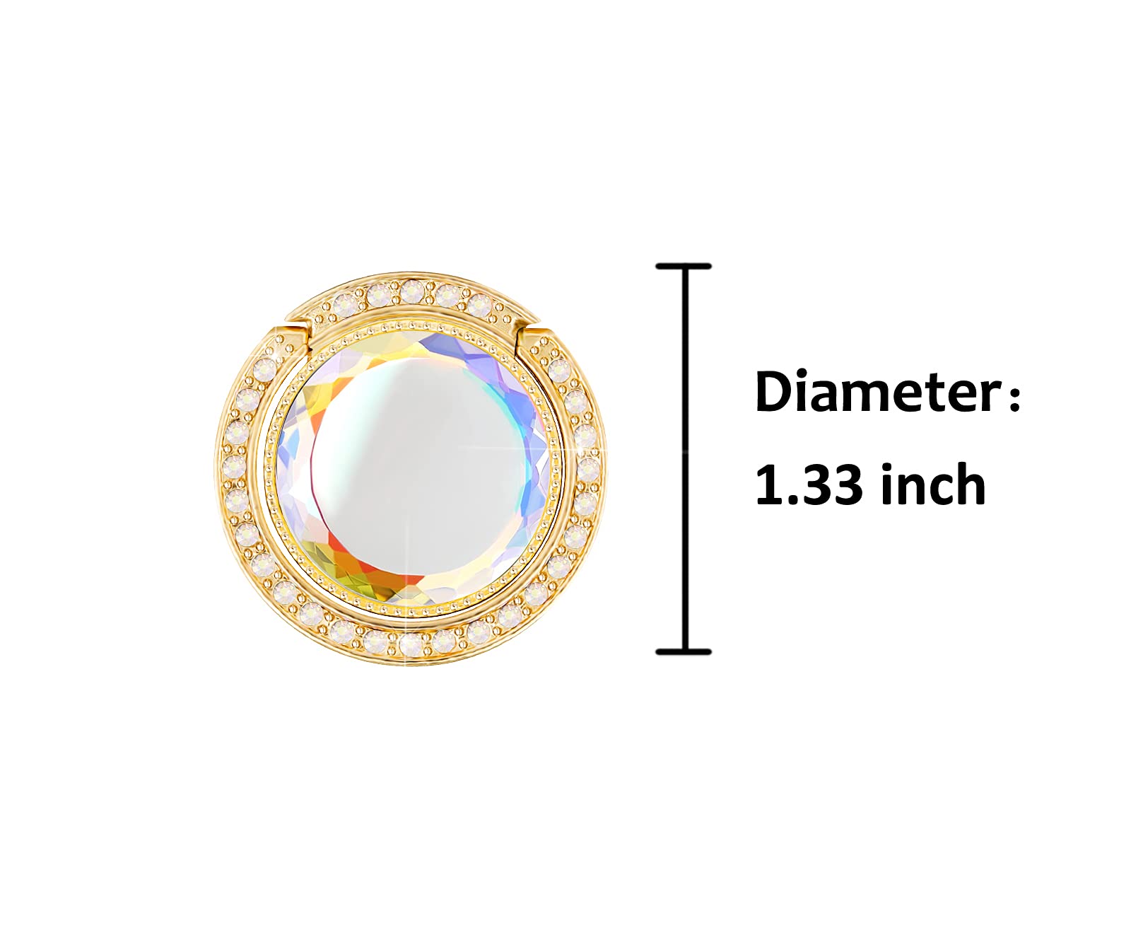 lenoup lenoup Glitter Bling Bling Phone Ring Holder,Sparkle Phone Ring Grip Artificial Stand with Flat Diamond,Flat Rhinestone Cell Finger Ring for - View 7 of 7