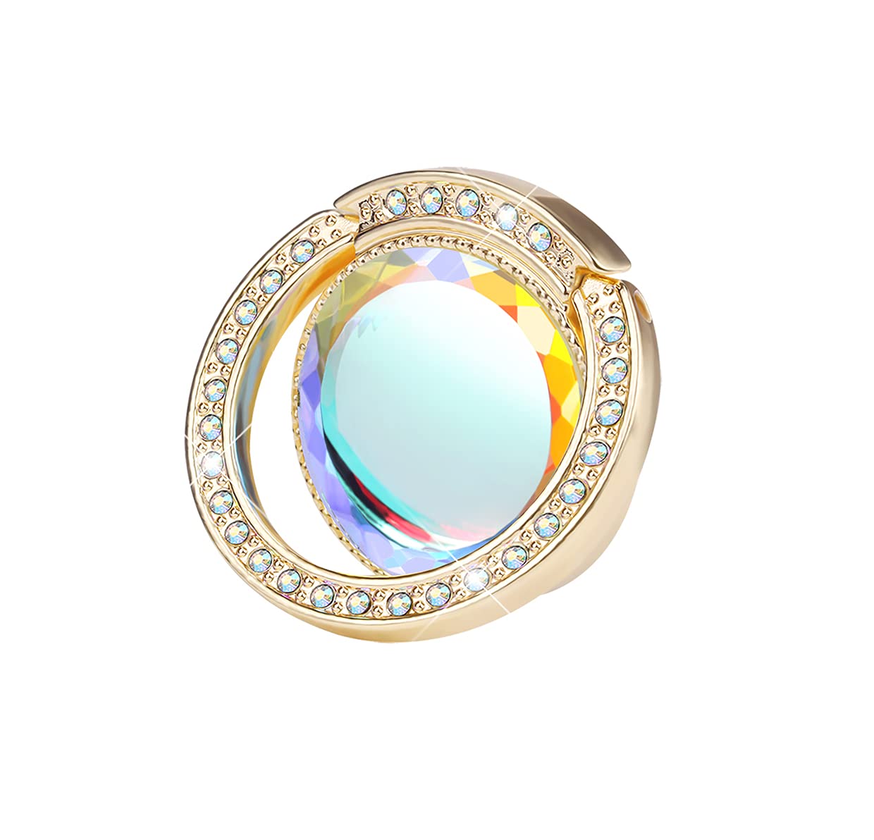 lenoup Glitter Bling Bling Phone Ring Holder,Sparkle Phone Ring Grip Artificial Stand with Flat Diamond,Flat Rhinestone Cell Finger Ring for