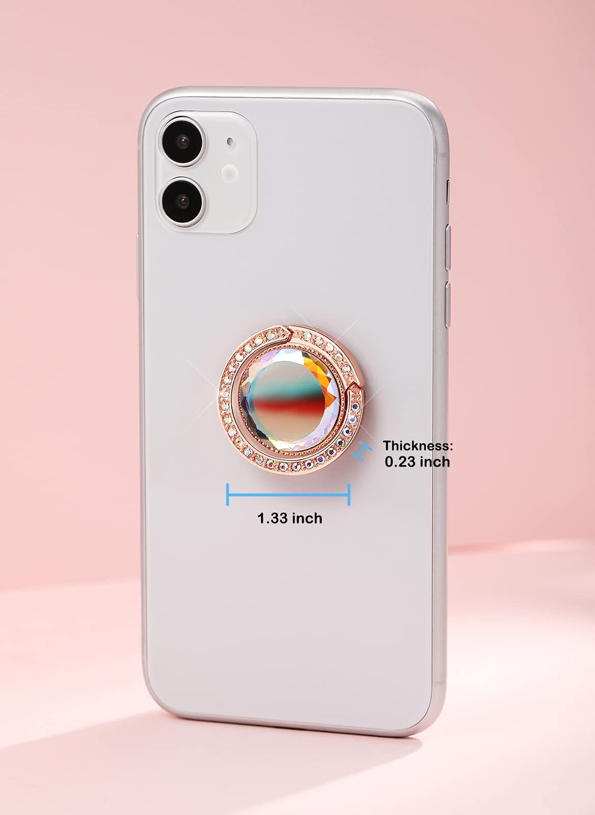 lenoup Lenoup Glitter Phone Ring Holder Sparkle Grip with Flat Diamond Rhinestone for Phones and Pads in Rose Gold - View 7 of 7