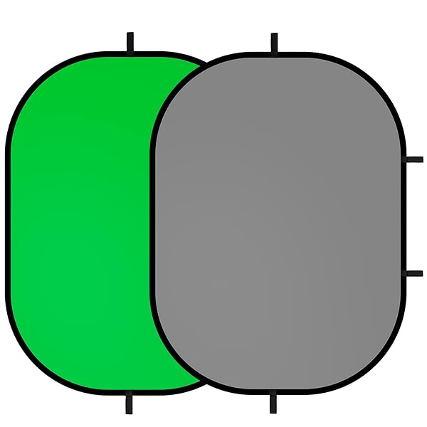 Selens Selens Small Collapsible Double-Sided Grey Green Screen 2-in-1 Pop Up Background for YouTube Streaming and Product Photography 39x59inches