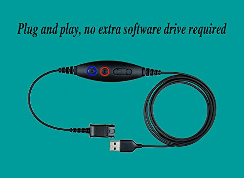 daily headset Daily Headset QD USB Phone Headset Adapter Cable for Plantronics with Quick Connect Volume and Mic Controls - View 5 of 8