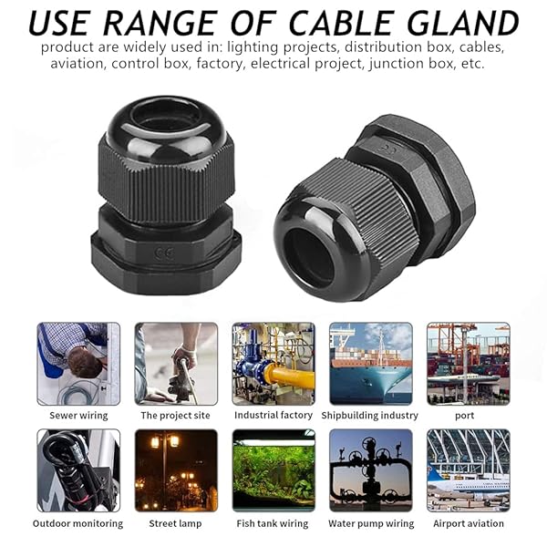PENGLIN PENGLIN NPT1-1/4 Inch Nylon Cable Glands IP68 Waterproof Strain Relief Connector Black 5 Pack - View 5 of 7