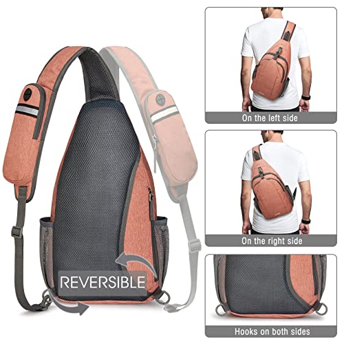 G4Free G4Free Sling Bag RFID Blocking Crossbody Backpack Daypack for Hiking and Travel in Light Orange - View 5 of 7