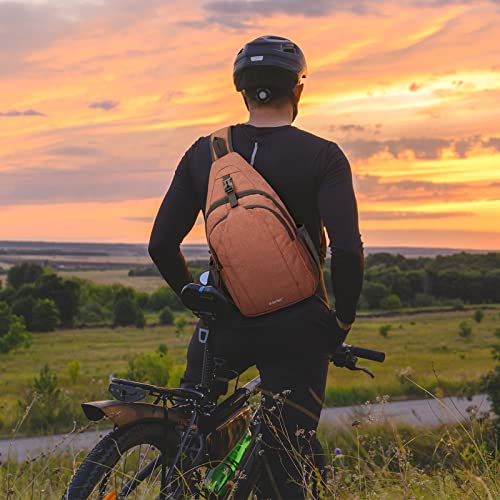 G4Free G4Free Sling Bag RFID Blocking Crossbody Backpack Daypack for Hiking and Travel in Light Orange - View 7 of 7