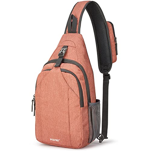 G4Free G4Free Sling Bag RFID Blocking Crossbody Backpack Daypack for Hiking and Travel in Light Orange