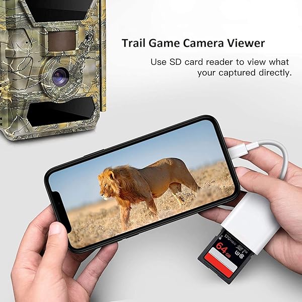 FUHAYA Lightning to SD Card Camera Reader for iPhone iPad Apple MFi Certified Veetone Dual Slot Micro SD SD Memory Card Adapter Plug and Play - View 4 of 9