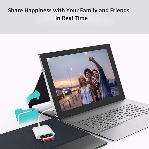 FUHAYA Lightning to SD Card Camera Reader for iPhone iPad Apple MFi Certified Veetone Dual Slot Micro SD SD Memory Card Adapter Plug and Play - View 7 of 9